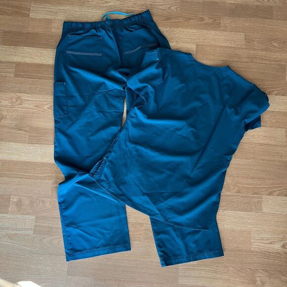 CARHARTT S celtic blue scrubs set stretchy - Picture 2 of 7